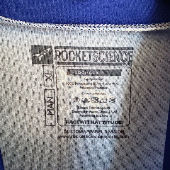 Men's Triathlon Cycling Jersey XLG Blue Yellow NWOT - Picture 2 of 3